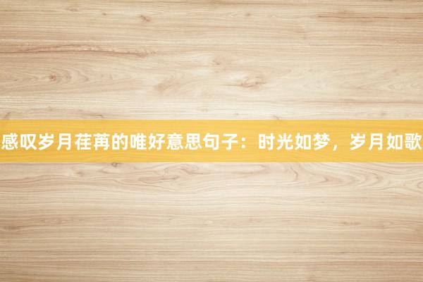 感叹岁月荏苒的唯好意思句子：时光如梦，岁月如歌